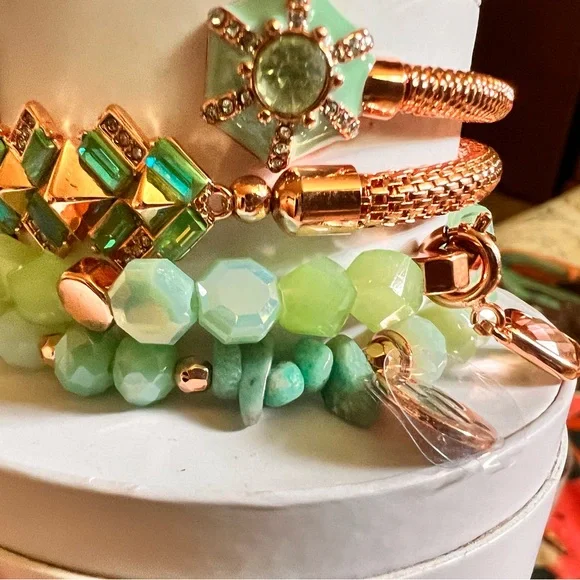BP Green and Rose Gold Bracelet Set - Picture 3 of 5